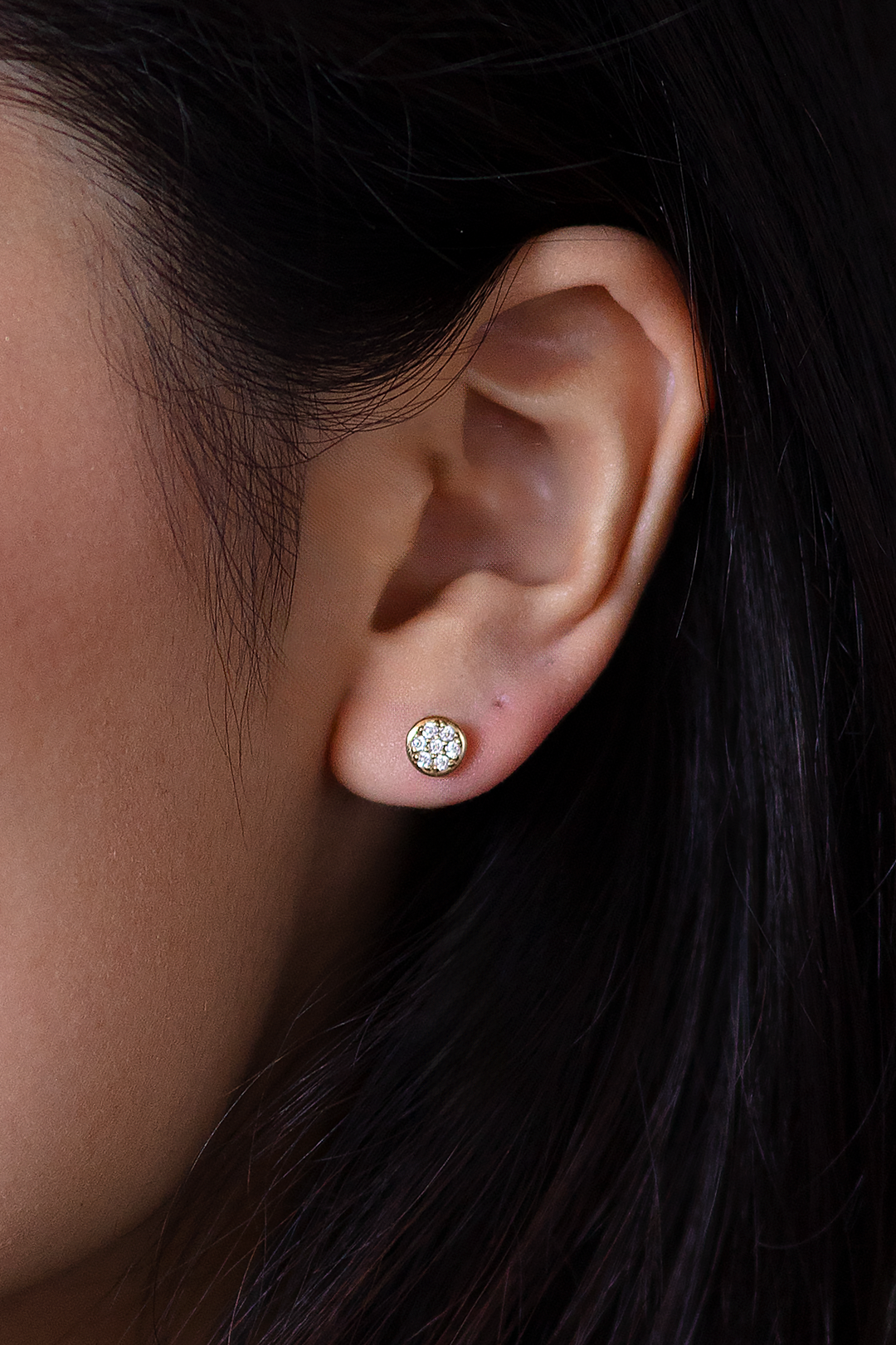 Diamond Pavé Medallion Earring