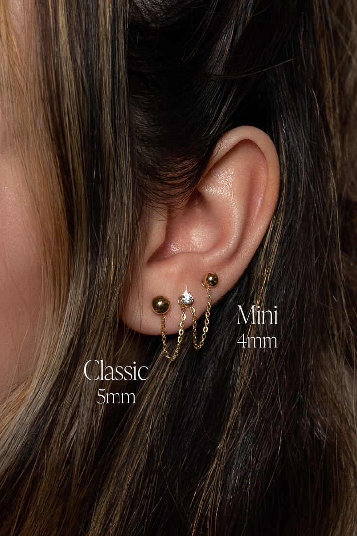 Mini Gold Orb Earring